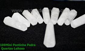 100 Mini Pontinhas de Quartzo Branco e Quartzo Leitoso Lapidado - Tamanho 2,5 cm 100 Mini Pontinhas de Quartzo Branco e Quartzo Leitoso Lapidado - Tamanho 2,5 cm