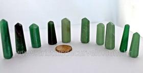 100 Mini Pontinhas de Quartzo Verde ou Aventurina Verde Lapidado - Tamanho 2.5 cm