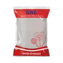 100 Palito para Pirulito Plástico 14cm