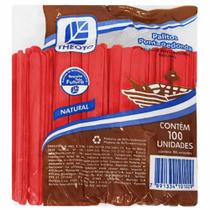 100 Palito Picolé Sorvete Ponta Redonda Theoto - Vermelho