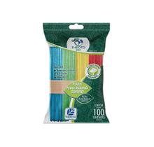 100 Palitos Ponta Redonda Sortidos Coloridos Sorvete Theoto