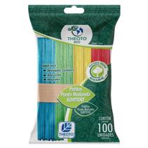 100 Palitos Ponta Redonda Sortidos Coloridos Sorvete Theoto