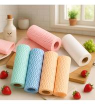 100 Panos Multiuso Limpeza Diária 25x30cm Antibacteriano Rolo 50 Panos Limpeza Pia Moveis Tipo Perfex Duhome