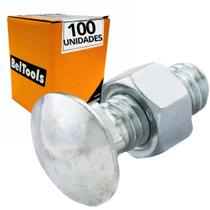 100 Parafuso Aço Carbono 6x40mm FRANCES C/ Porca Belenus