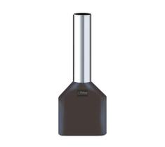 100 PÇ Terminal tubolar duplo de pino reto 2x1,5mm² preto FÓTON