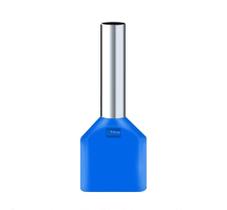 100 PÇ Terminal tubolar duplo de pino reto 2x2,5mm² azul FÓTON