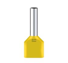 100 PÇ Terminal tubolar duplo de pino reto 2x6mm² amarelo FÓTON