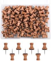 100 pçs alfinetes de madeira tachinhas de mapa pinos de marcação mapa de madeira tachas de polegar com ponto de aço para projetos de artesanato de quadro de avisos de cortiça