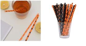100 Pcs Canudo Descartável Papel Tubo p/ bebidas decoração 100 Pcs Canudo Descartável Papel Tubo p/ bebidas decoração