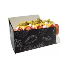 100 Pçs Embalagem Mini Hot Dog E Lanches - Black