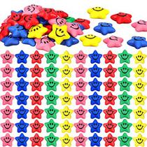 100 Pcs Star Smile Face Stress Balls Star Mini Foam Smile Ball Star Stress Ball Mini Foam Balls Stress Relief Star Toys Funny Smile Face Toys for School Carnival Reward, Party Bag Fillers, 5 Cores