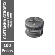 100 Peças - Castanha Girofix Grande Em Zamak Altura 12mm / Largura 15mm