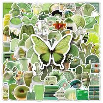 100 peças de adesivos verdes Aesthetic Ins Style Decalques de grafite