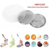 100 Peças De Botões De Crachá De Metal Com Base Metálica, Matéria-Prima Em Branco Para Crachás,