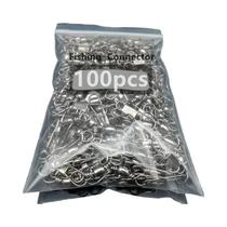 100 Peças De Conectores Giratórios Para Pesca Em 5 Tamanhos, Clipe De Rolamento Com Fecho Rápido