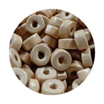 100 peças de miçanga entremeio 100% madeira 6mm formato pneu creme ideal para bijuterias, colares, pulseiras em geral - loop variedades
