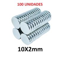 100 Peças Imã Neodímio 10x2 10mm X 2mm Pronta Entrega