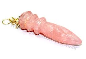 100 Pêndulo Egípcio de Pedra Quartzo Rosa para Atacado - 100 Unidades