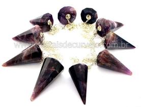 100 Pêndulos de Ametista Comum Facetados para Atacado - Pedra Natural