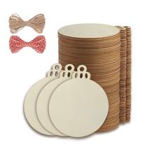 100 Piezas de Adornos Navideños de Madera Fuyit, Círculos Redondos de 10 cm para DIY