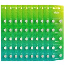 100 Pilhas Baterias LR44 LR1154 Elgin Blister C/10 Atacado 100 Pilhas Baterias LR44 LR1154 Elgin Blister C/10 Atacado