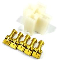 100 Plug Conector 5 Vias com Terminal Para Rele 4 ou 5 Pinos