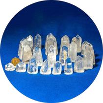 100 Pontas de Cristal Polido Liso Natural Média 40mm Classe C 100 Pontas de Cristal Polido Liso Natural Média 40mm Classe C