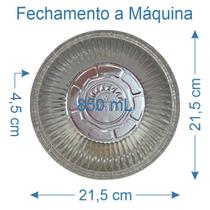100 Prato de Alumínio Marmitex 850ml com Tampa a Máquina