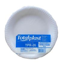 100 Prato Isopor Descartável Refeição 26cm C/ 100 Un - TOTALPLAST