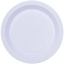 100 prato refeição descartável 21cm plástico branco pratos 100 prato refeição descartável 21cm plástico branco pratos