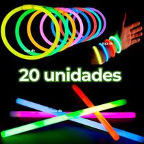 100 Pulseira Neon Ultra Brilho Fluorescente - Dinka