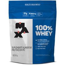 100% Pure Whey 900g Refil - Max Titanium Sabor Morango