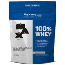 100% pure whey max titanium refil 900g sabor chocolate