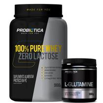 100% Pure Whey Zero Lactose 900g + Glutamina 300g Probiótica