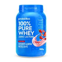 100% Pure Whey Zero Lactose (900g) - Sabor: Morango