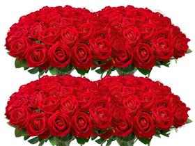 100 Rosas Artificiais de Veludo Vermelhas Wondrus 100 Rosas Artificiais de Veludo Vermelhas Wondrus
