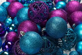 100 roxo e azul bolas de enfeite de Natal à prova de quebra enfeites suspensos para dentro / exterior árvore de Natal, festa de férias, decoração de casa