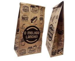 100 Saco De Papel Impresso Lanche Kraft 35X20X11,5Cm 10Kg 100 Saco De Papel Impresso Lanche Kraft 35X20X11,5Cm 10Kg