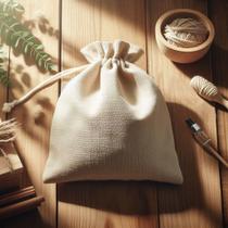 100 Saco Embalagem Ecológicos 15x15 Ecobag 100% Algodão Cru Natural Reutilizavel Sustentável