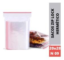 100 Saco Saquinho Ziplock Hermético N9 20x28 Abre/fecha 100 Saco Saquinho Ziplock Hermético N9 20x28 Abre/fecha