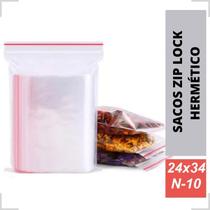 100 Saco Zip Lock Abre Fecha Alimentos Livre Bpa Free 24x34