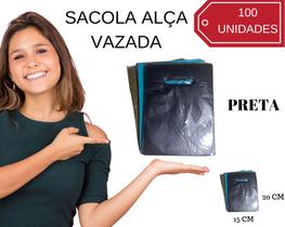 100 Sacola Plástica Alça Vazada tamanho 15x20 - Canavezes & Lima