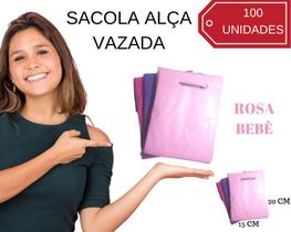 100 Sacola Plástica Alça Vazada tamanho 15x20 - Canavezes & Lima