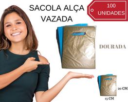 100 Sacola Plástica Alça Vazada tamanho 15x20 - Canavezes & Lima