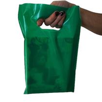 100 Sacolas Plásticas 20x30 Alça Boca De Palhaço / Vazadas, ( Material misto reciclado e virgem)
