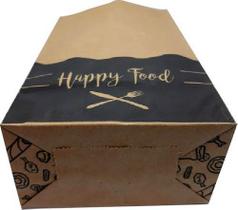 100 Sacos De Papel Kraft M Para Delivery De Lanches 24x30x14 (HAPPY FOOD)