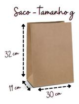 100 Sacos Kraft Delivery Embalagem Tam G 32x30x19 Kit