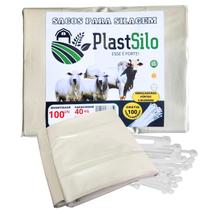 100 Sacos Para Silagem Silo Branco + 100 Abraçadeiras Fortes - Plastsilo