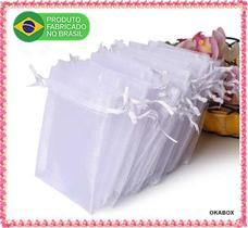100 Saquinho de organza branco 9x12 fita cetim 100 Saquinho de organza branco 9x12 fita cetim