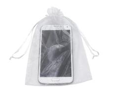 100 Saquinhos De Organza 11X16 Cm Branco Fita Cetim